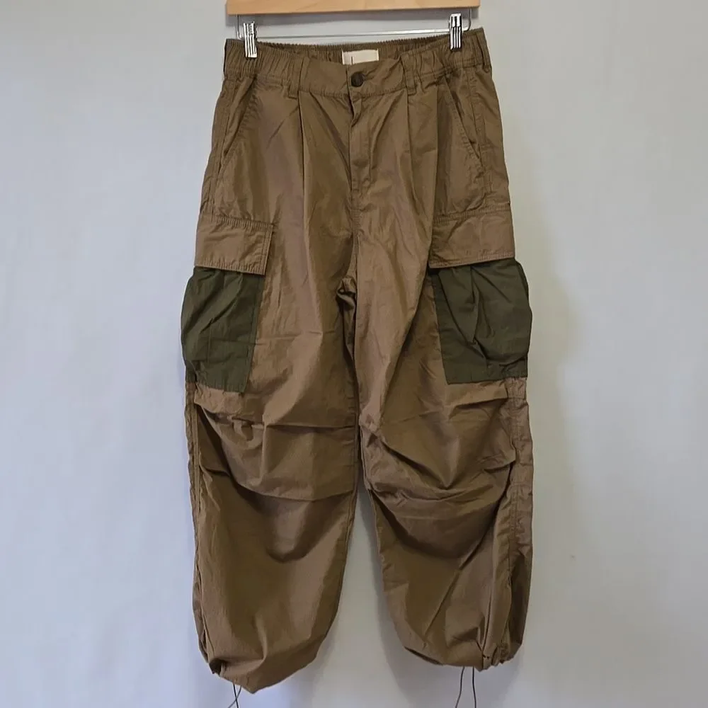 Anthropologie Tan Cargo Parachute Pants Size 28 Bungie‎ Ankle - Picture 15 of 16